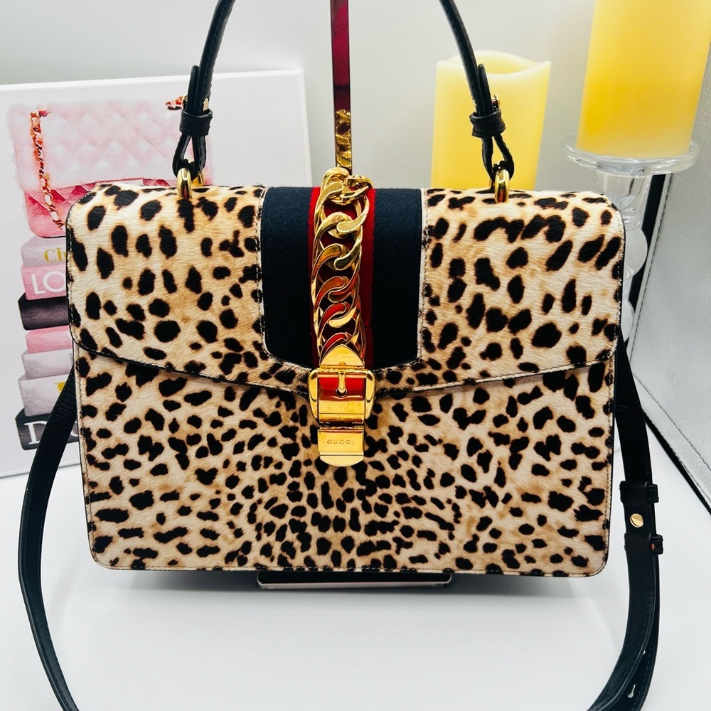 Gucci Sylvie Medium Calf Hair Bag with Certificate of Authenticity (CoA)